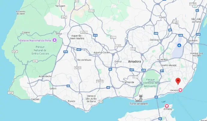 situation géographique de Lisbonne